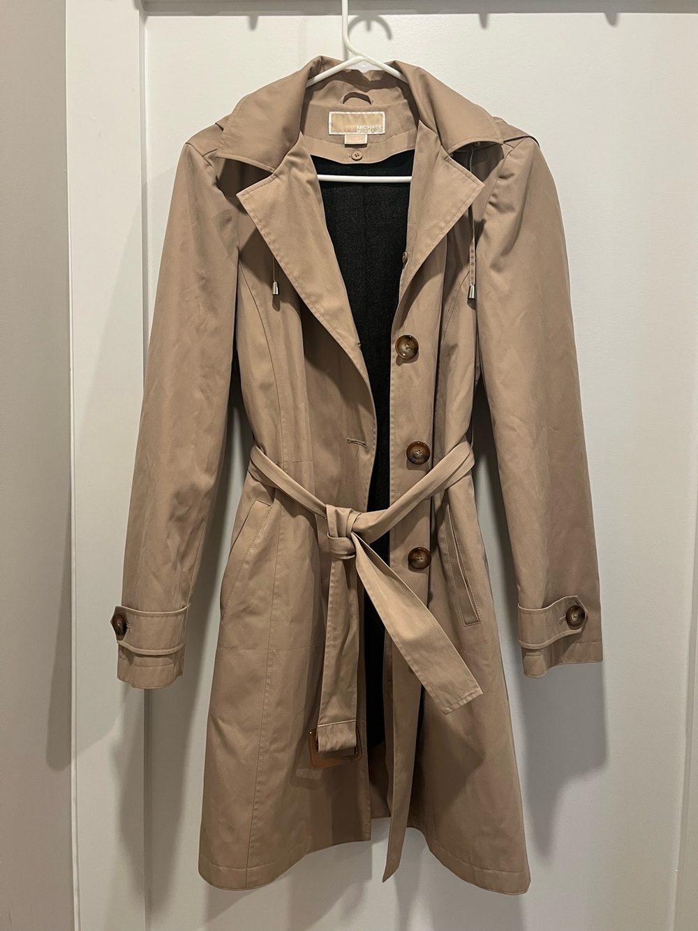 MICHAEL Michael Kors Tan Trench Coat with Belt
